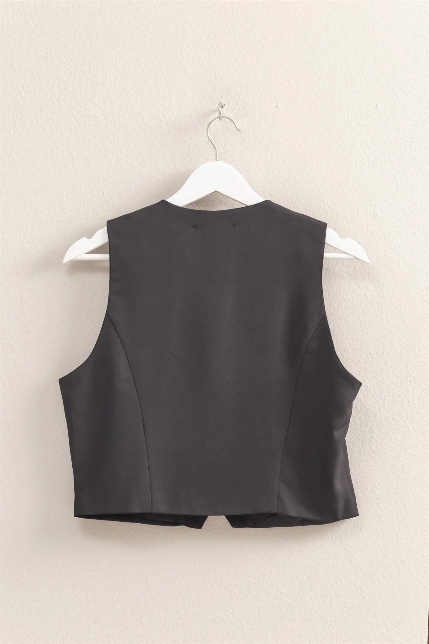 Malibu HF25A363-Sleeveless V-Neck Hidden Button Vest black