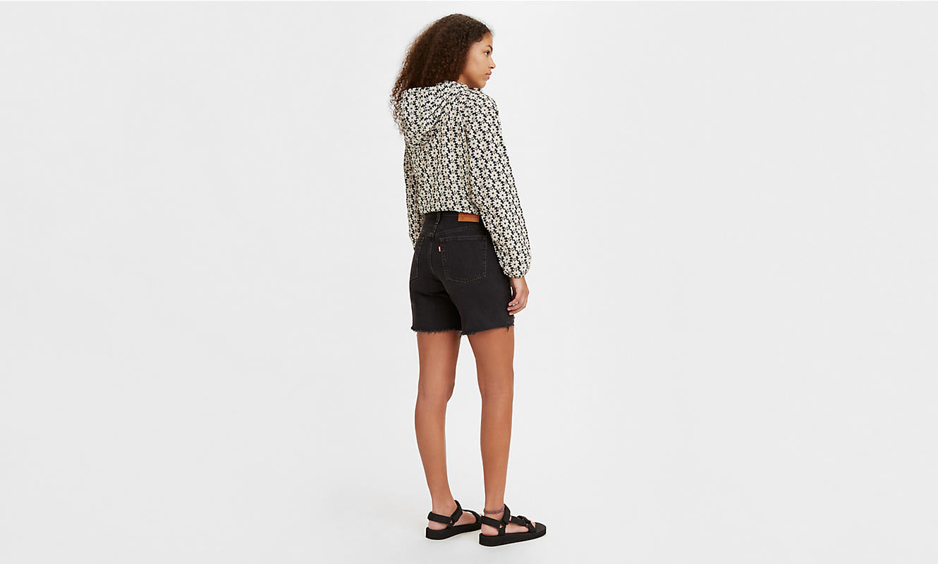 Levis 501 mid thigh short 858833-0016 color luna black-black