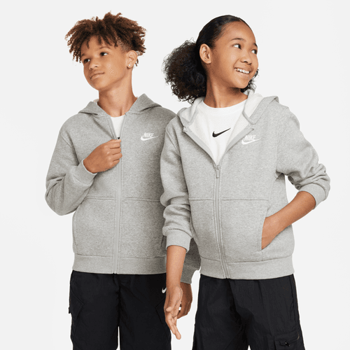Nike youth full zip hoody fd3004-063 grey