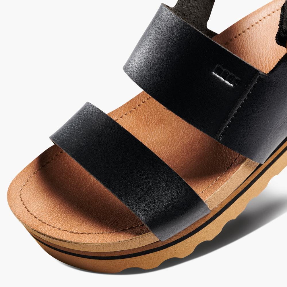 Reef vista hi buckle platform sandal c19064blkt black & tan