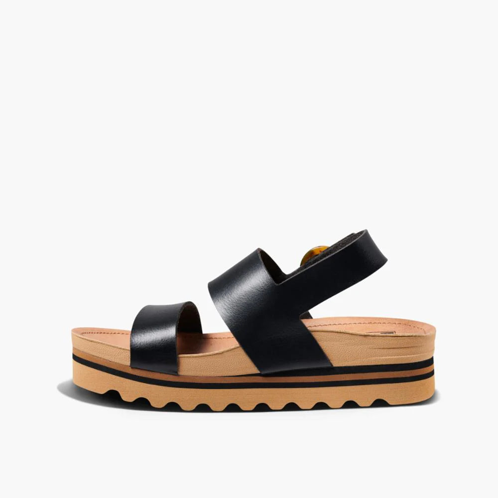 Reef vista hi buckle platform sandal c19064blkt black & tan