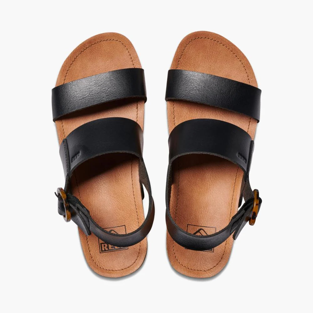 Reef vista hi buckle platform sandal c19064blkt black & tan