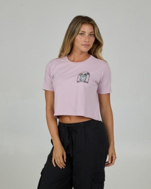 Salty Crew ocean spray crop tshirt 20035885w pale orchid