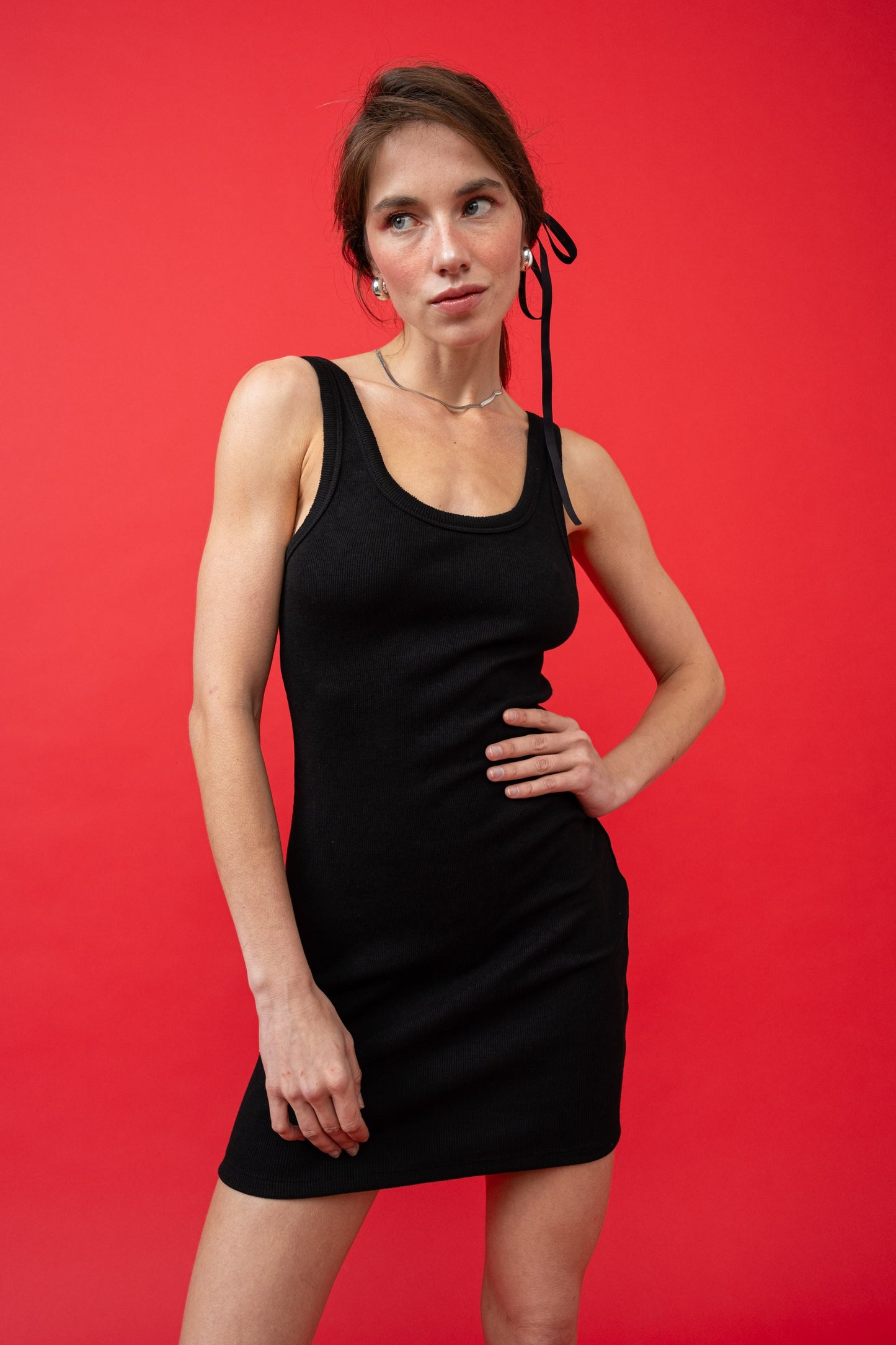 Malibu ribbed dress id379 black