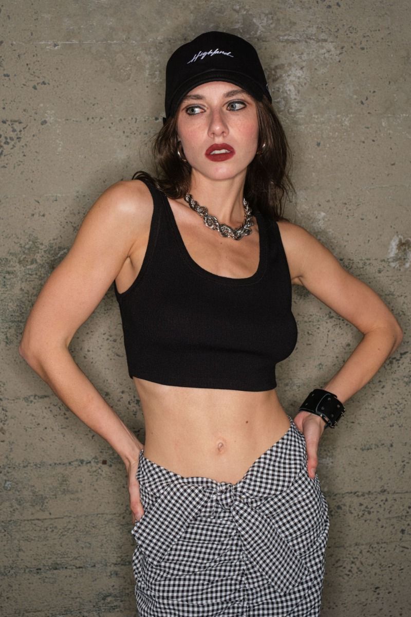 Malibu ribbed crop top it457 black