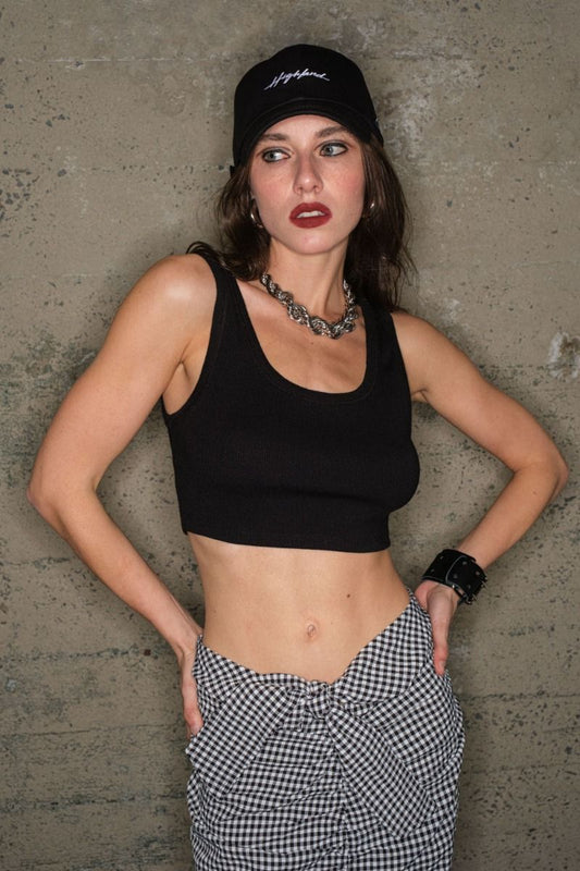 Malibu ribbed crop top it457 black