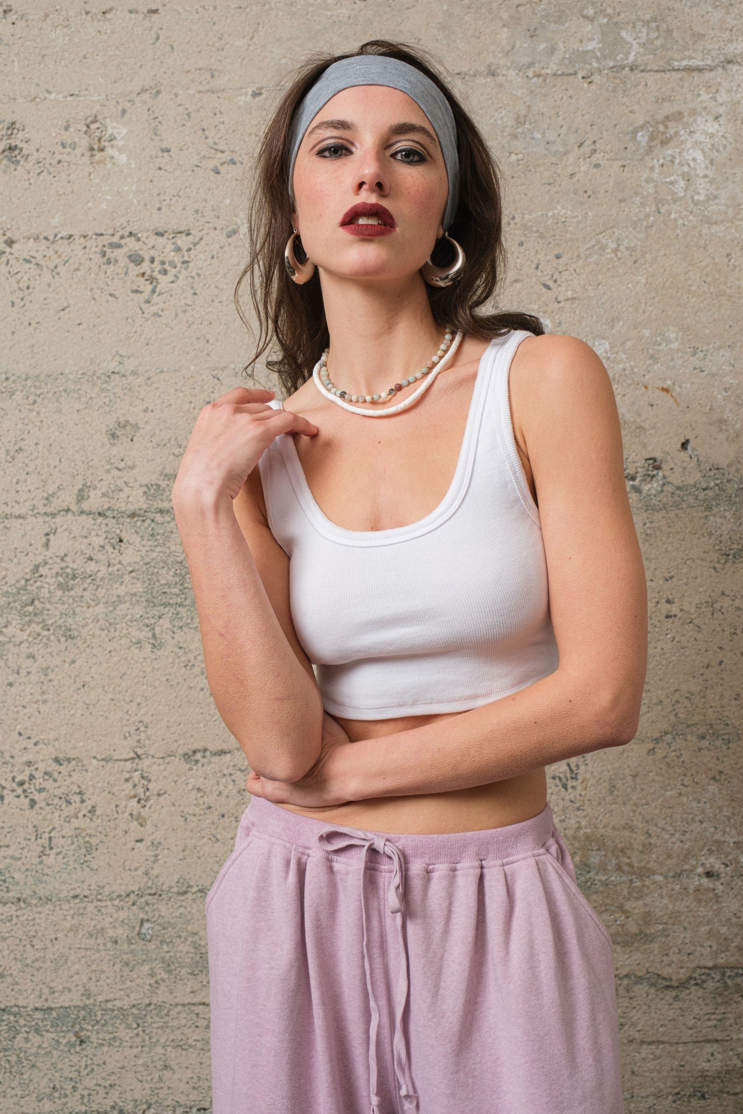 Malibu ribbed crop top it457 white