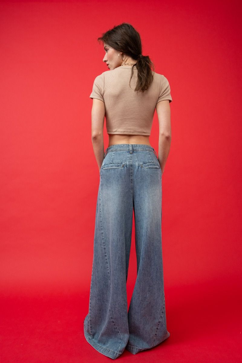 Malibu basic vneck crop top s10461 tan
