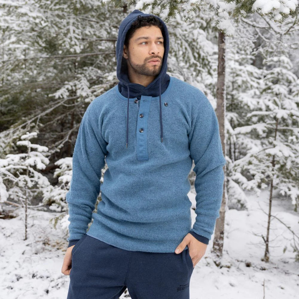 Stanfield's Heritage Heavy Weight Wool Henley #1328 b97 denim