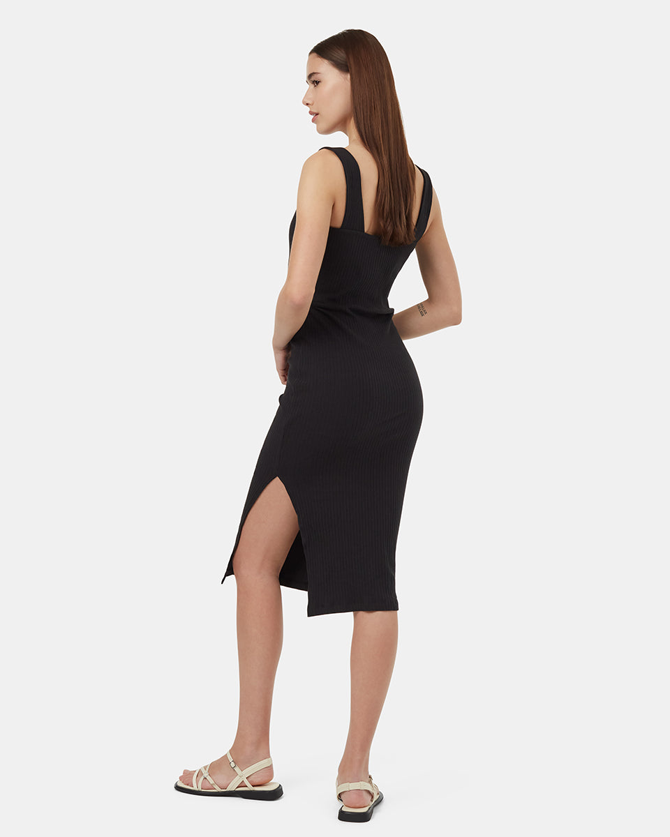 Ten tree rib square neck dress tcw5691-0164 black