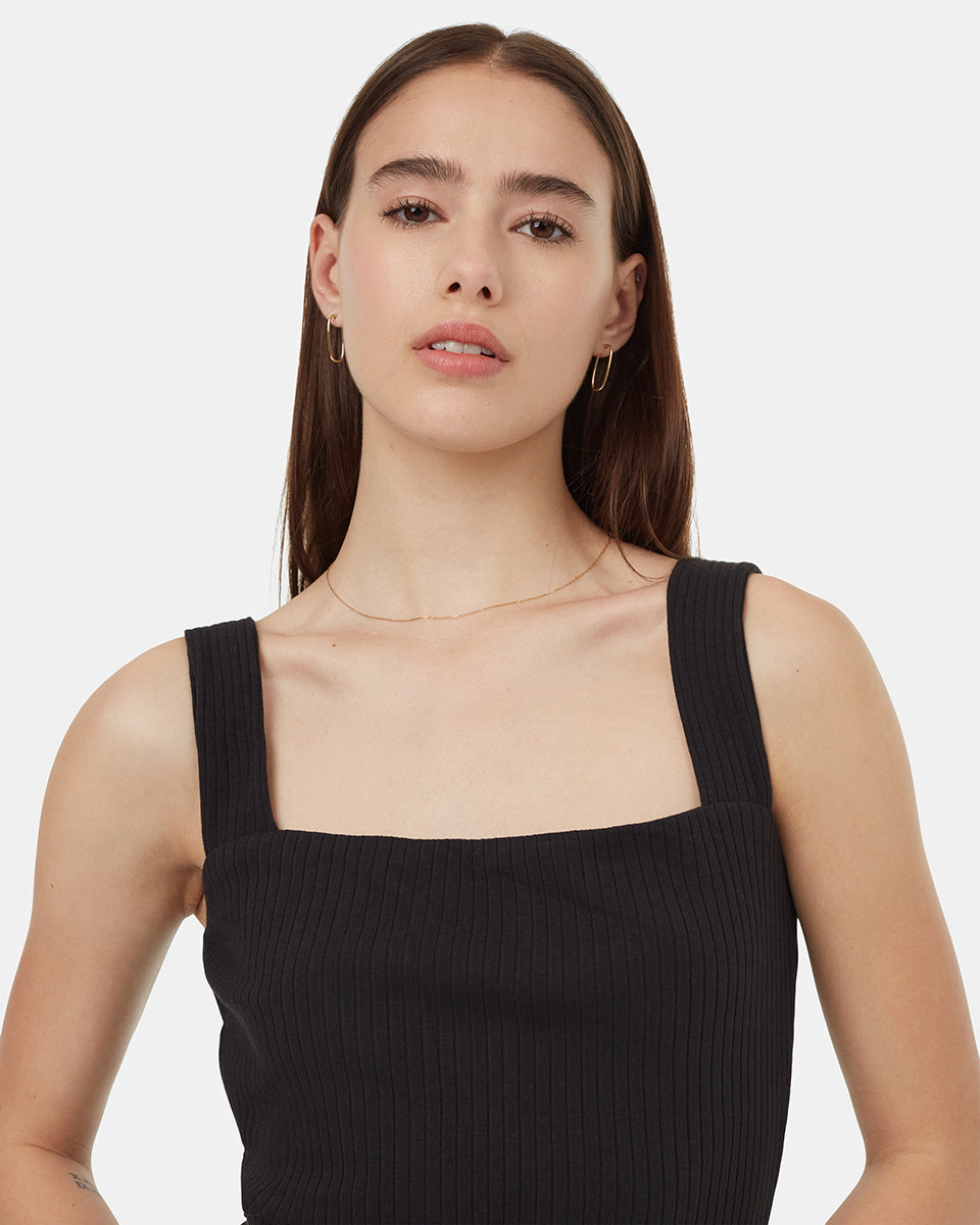 Ten tree rib square neck dress tcw5691-0164 black