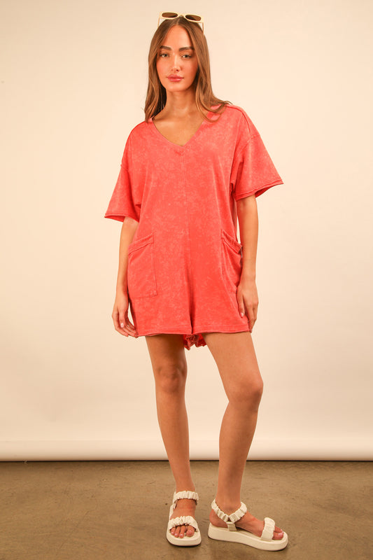 Malibu romper np70740 coral