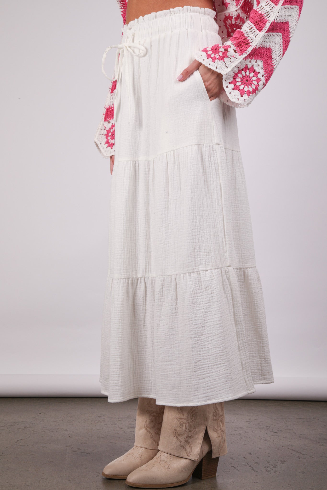 Malibu boho skirt ns50130 white