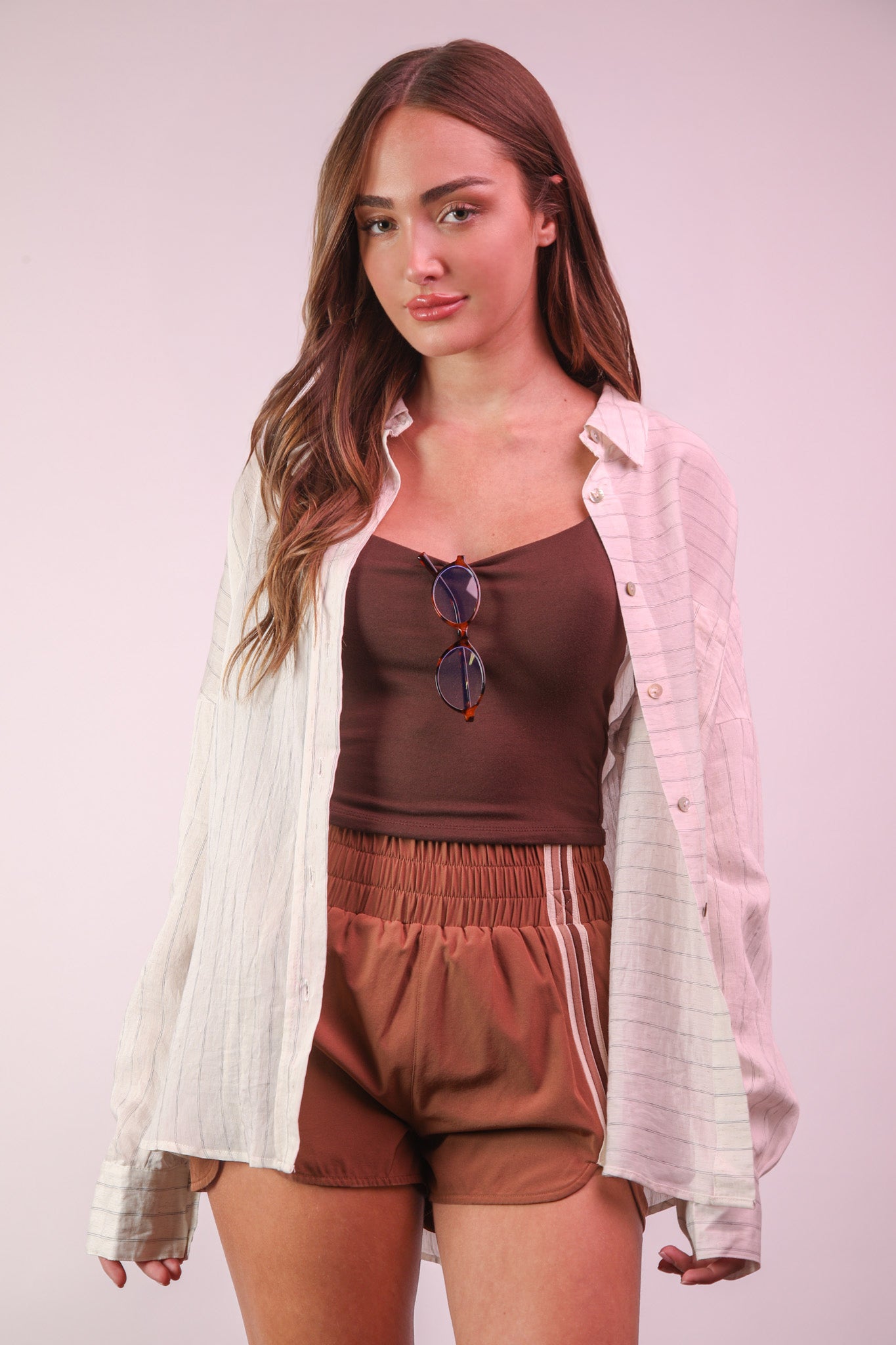 Malibu oversized long sleeve shirt nt12099 white