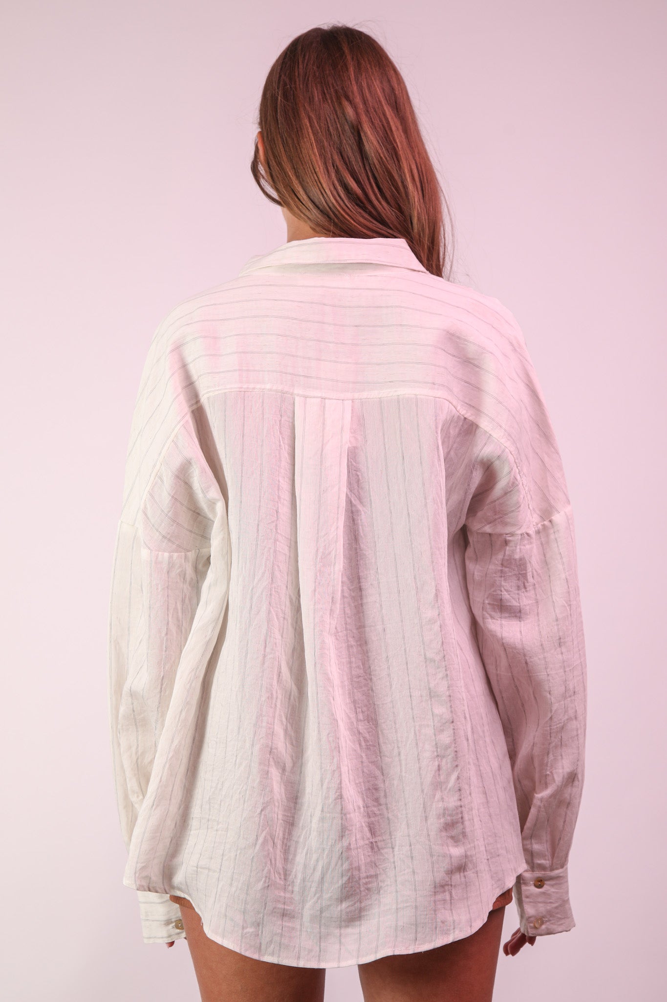 Malibu oversized long sleeve shirt nt12099 white