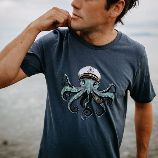 West Coast Karma Captain Octo Tee in Vintage Navy
