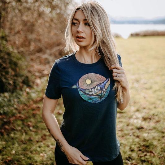 West Coast karma humpback sunrise relaxed tshirt humpsunt vintage navy