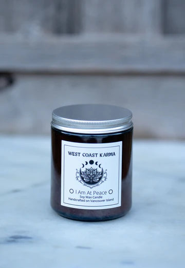 West Coast Karma Lavender Vanilla "I Am At Peace" Affirmation Candle