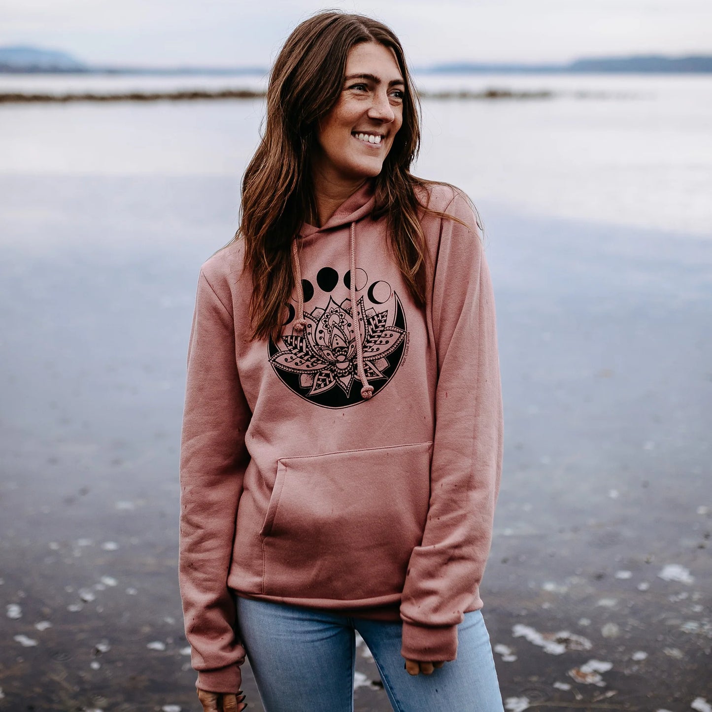 West Coast Karma Lotus Moon Phase Hoody rose