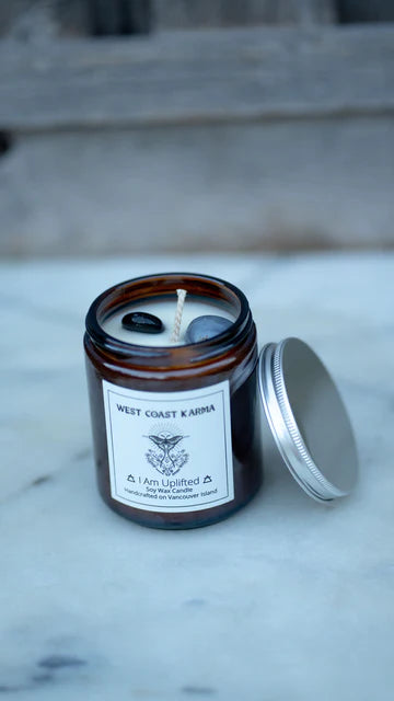 West Coast Karma Peppermint Vanilla "I Am Uplifted" Affirmation Candle