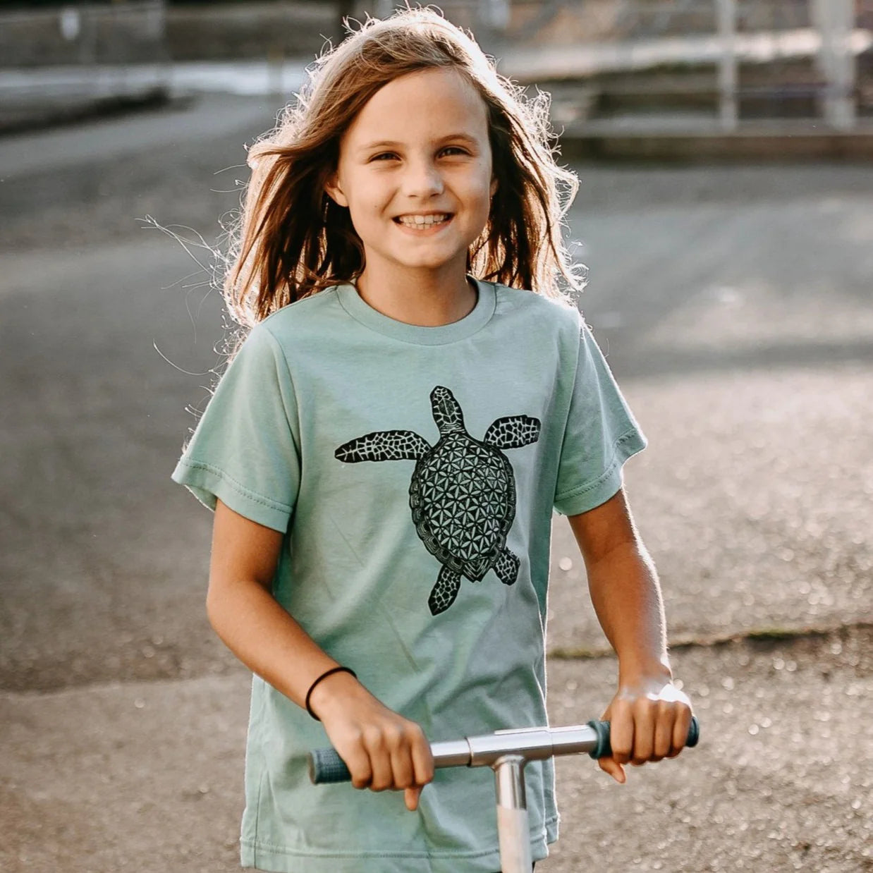 West Coast Karma youth Turtle Tshirt mint green
