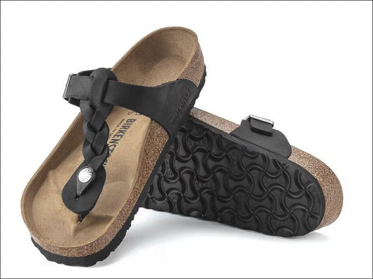 Birkenstock gizeh braided leather 1021349 black