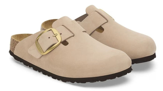 Birkenstock boston big buckle 1028052 nubuck sandcastle