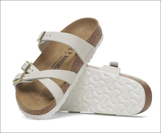Birkenstock Franca nubuck hard foot bed 1029406 antique white