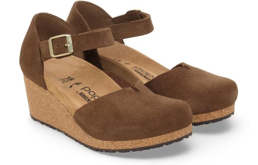 Brikenstock Mary Suede wedge n1030428 dark tea