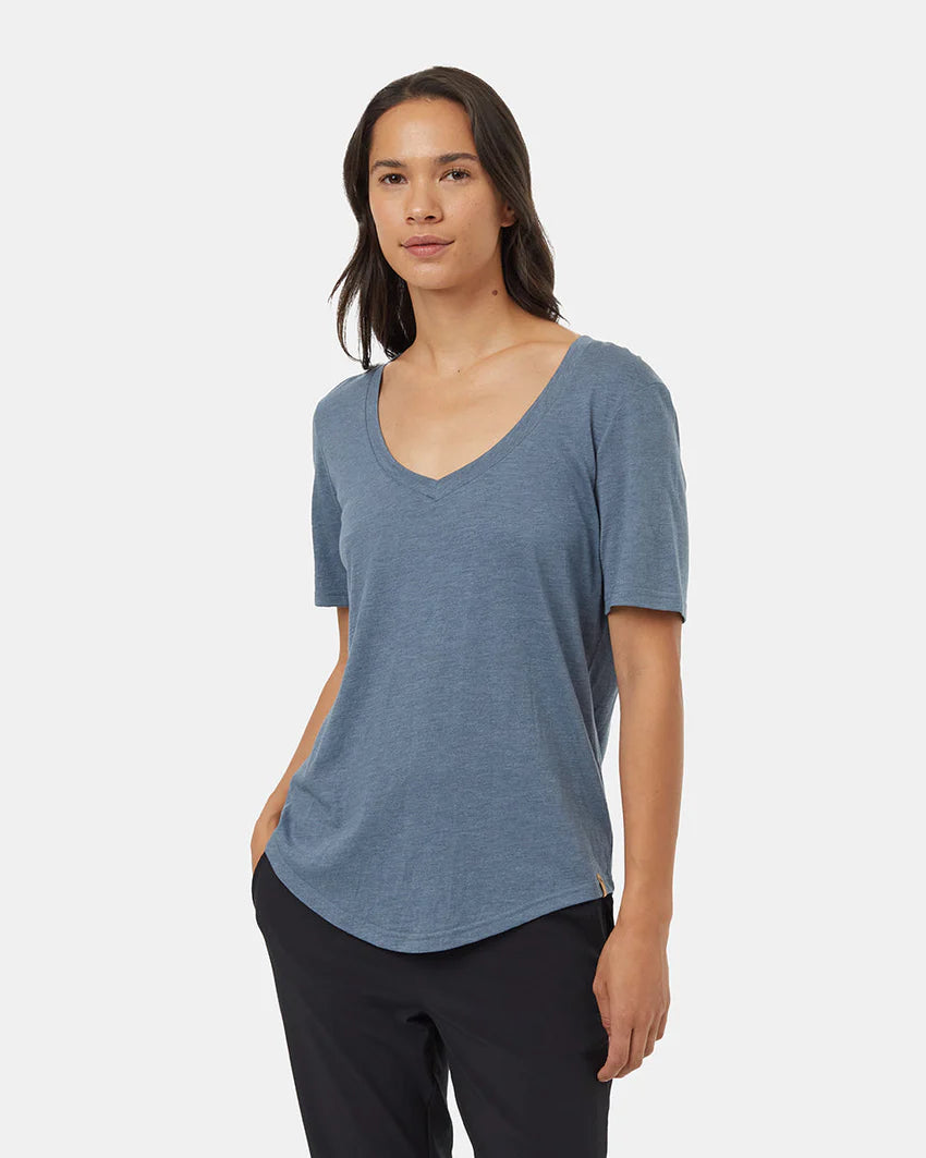 Ten Tree treeblend vneck tshirt tcw2456-3425 blue heathered