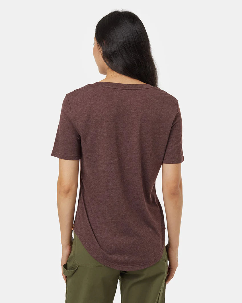 Ten Tree treeblend vneck tshirt tcw2456-3429 deep mahogany heather