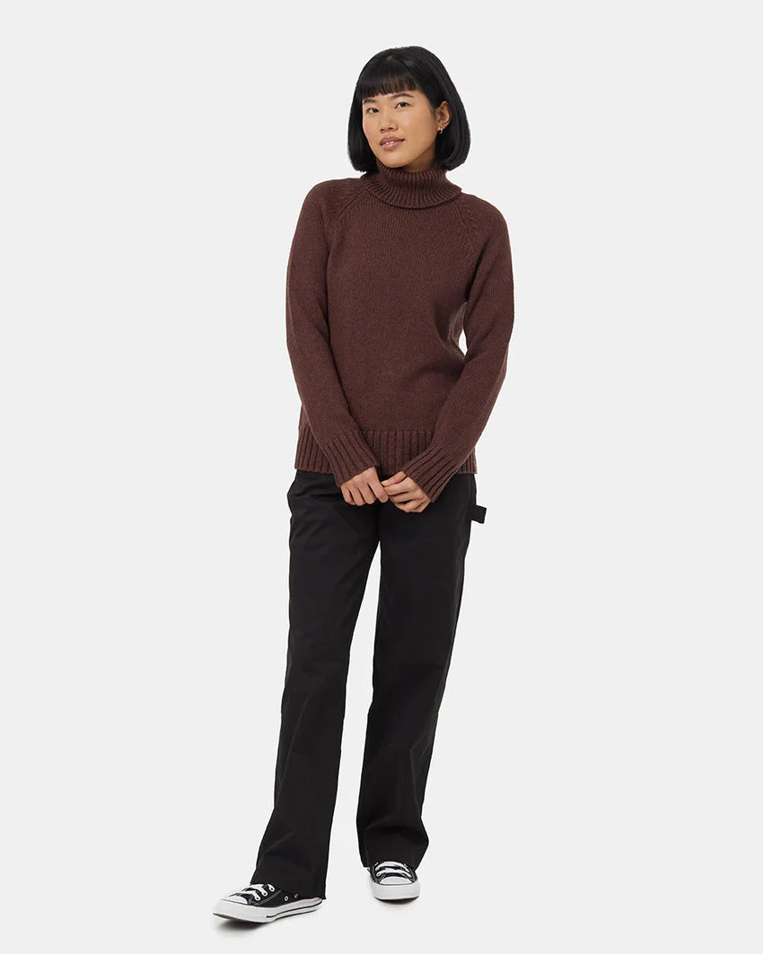 Ten tree highline wool turtleneck sweater tcw5897-3429 deep mahogany heather