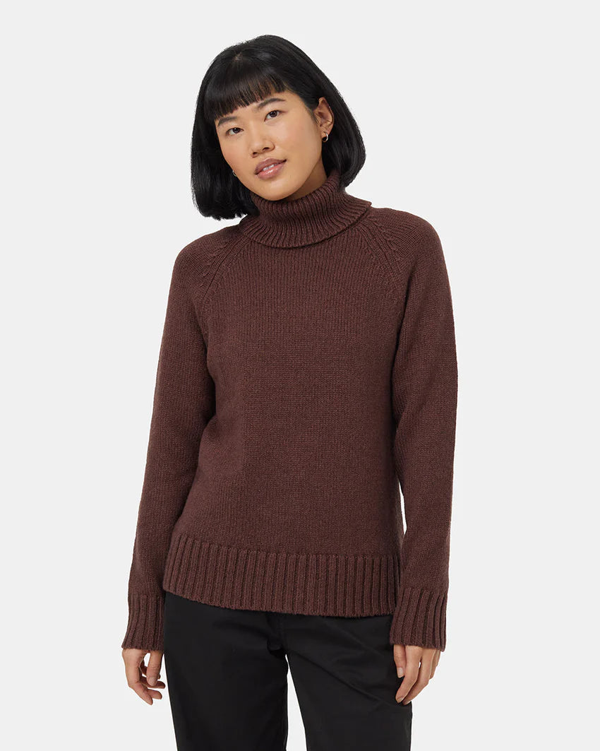 Ten tree highline wool turtleneck sweater tcw5897-3429 deep mahogany heather