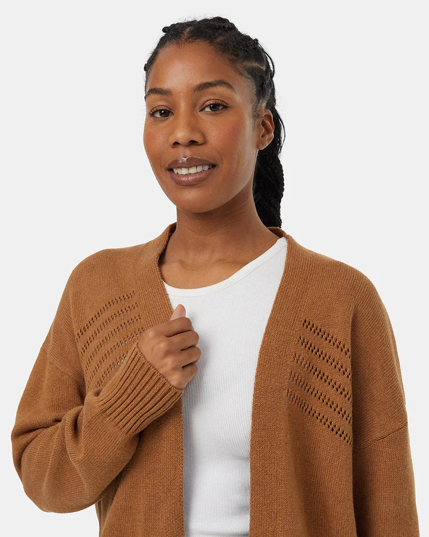 Ten tree highline mid length cardigan tcw6038-3445 camel heather