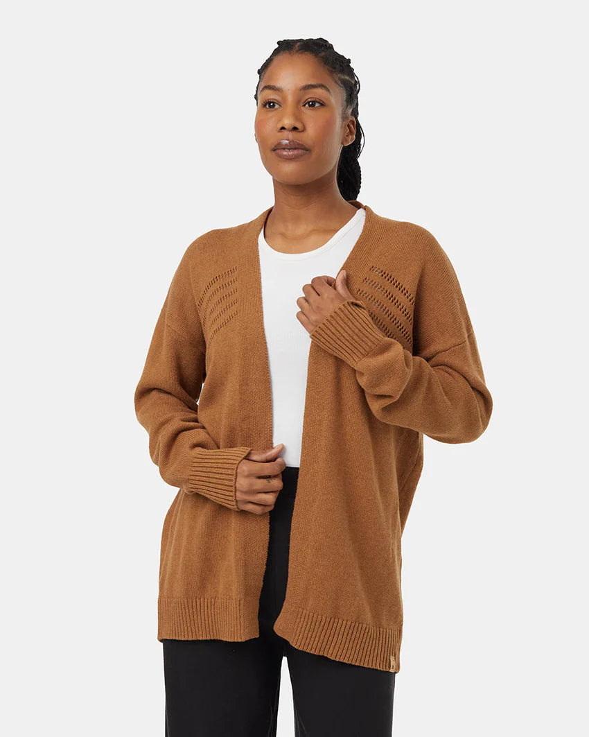 Ten tree highline mid length cardigan tcw6038-3445 camel heather