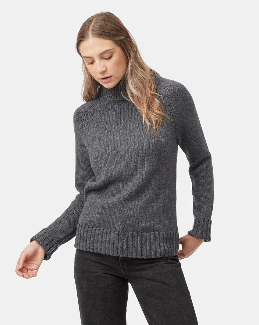 Ten tree highline wool turtleneck sweater tcw5897-0812 dark grey heather