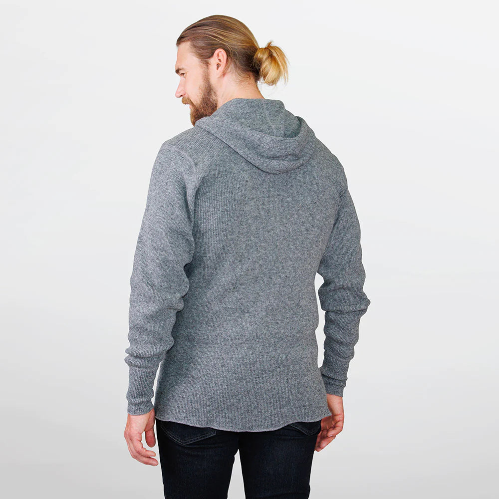 Stanfield's Heavy Weight Wool Henley with Hood #1329 551 grey