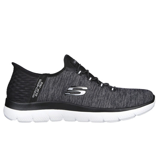 Womens Skechers Slip-ins: Summits - Dazzling Haze 149937bkw heather black available in regular width and wide width