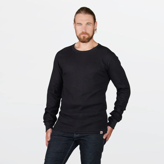 Stanfield's Men's Heritage Waffle Classic Crewneck #1525 b11 black