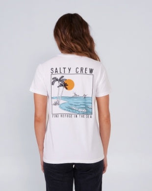 Salty Crew womens The Good Life  boyfriend tshirt 20035656w white