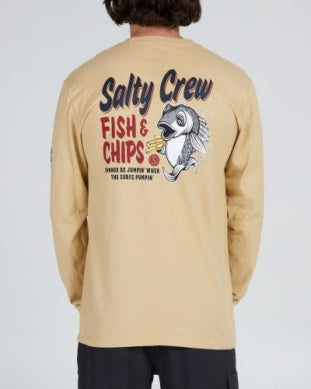 Salty Crew Fish and Chip long sleeve tshirt 20135460 camel