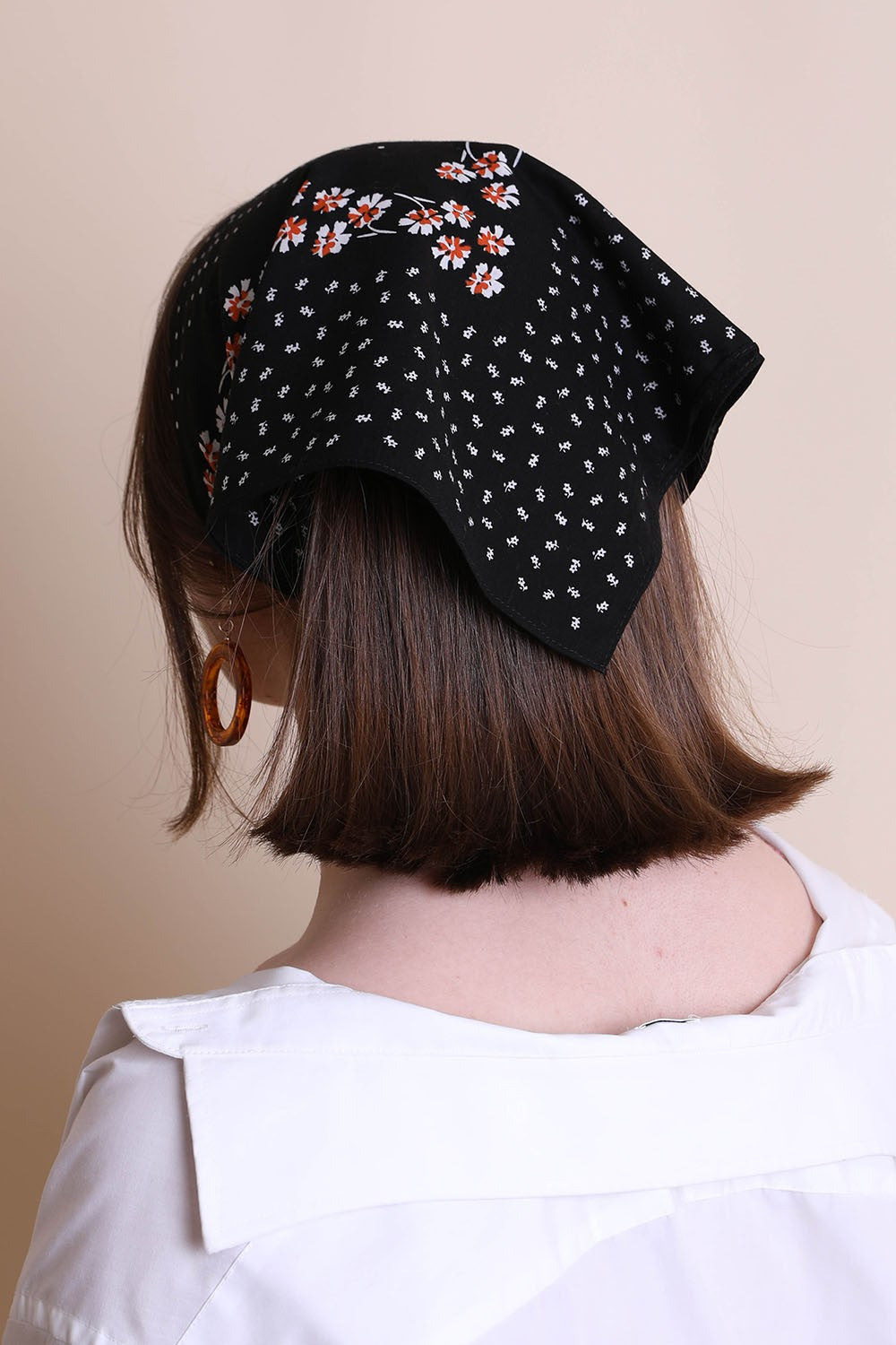 Malibu dot and floral bandana 3914 black