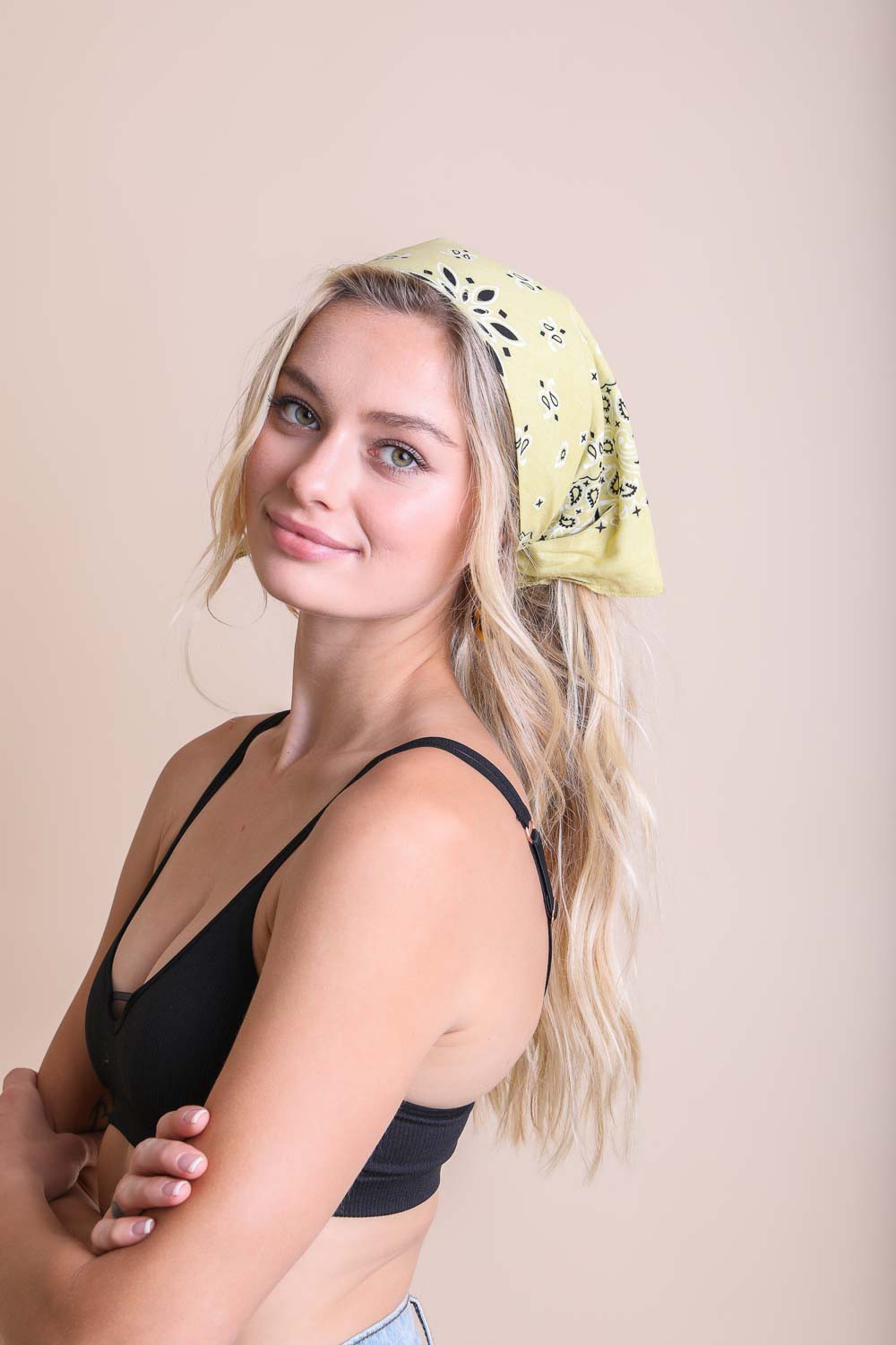 Malibu muted color bandana 4007 lemon