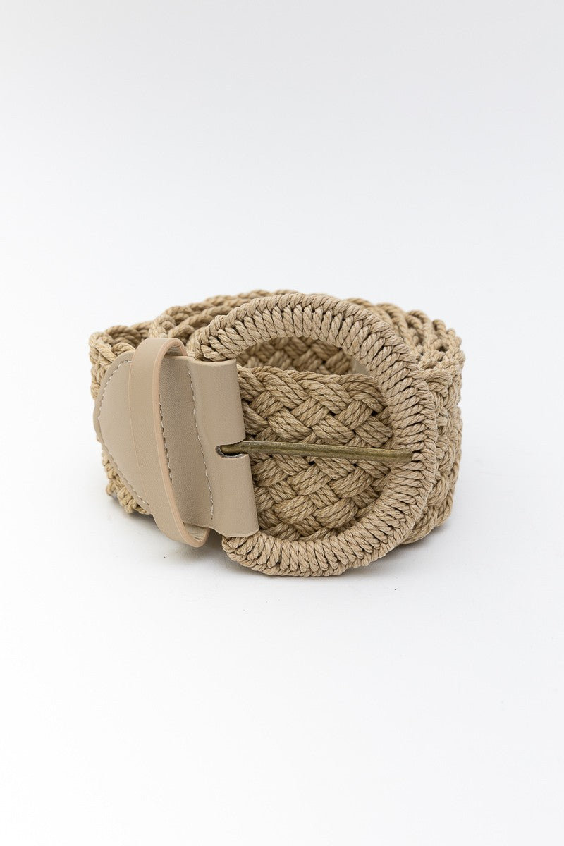 Malibu raffia woven braided belt yb-8067 natural