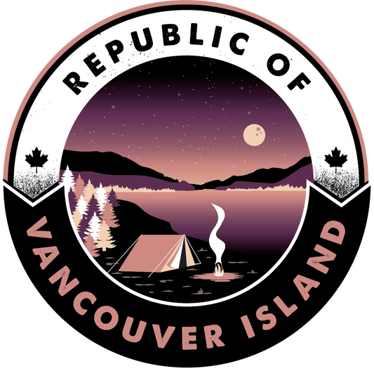 Republic of Vancouver Island Camping Moon sticker