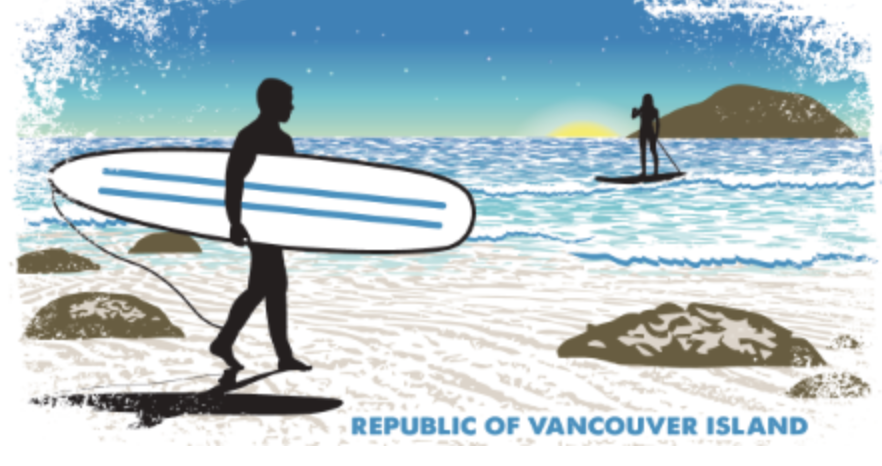 Republic of Vancouver Island Surfer sticker