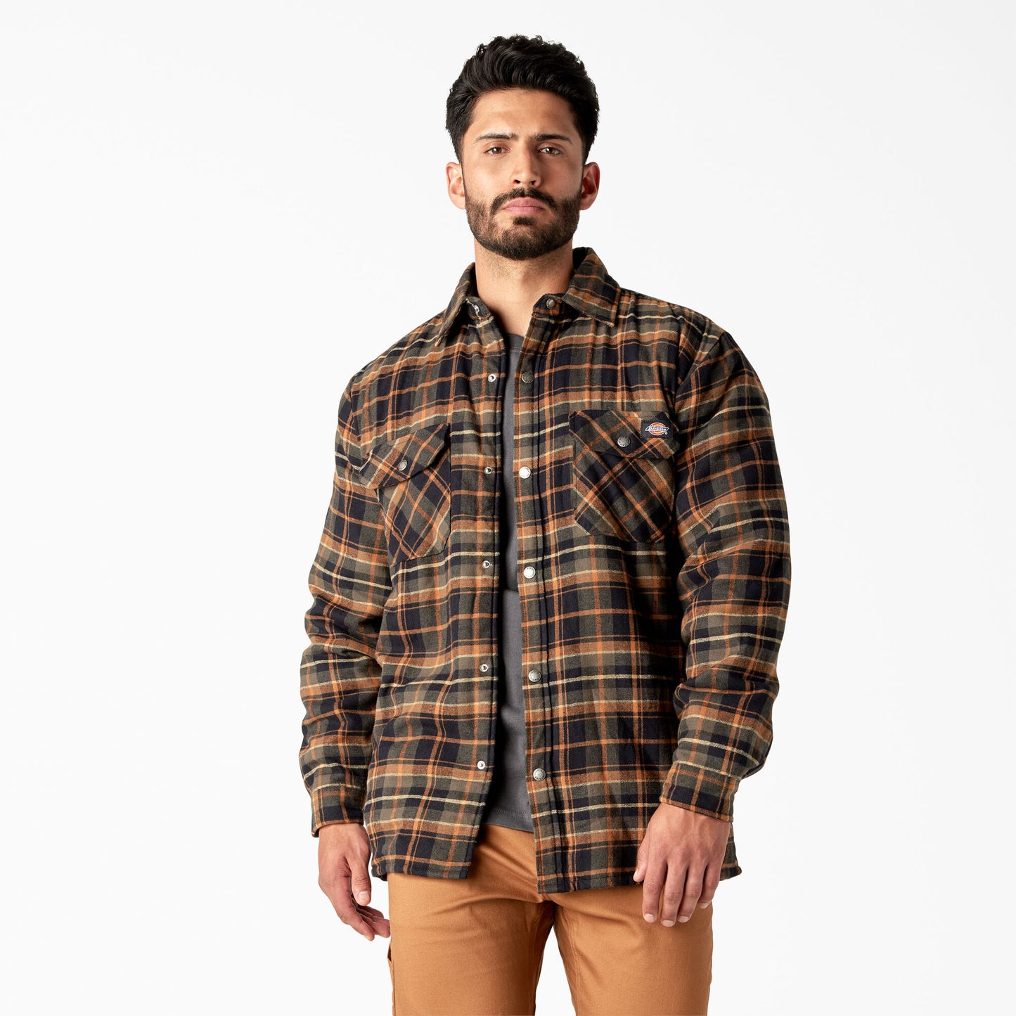Dickies Water Repellent Fleece-Lined Flannel Shirt Jacket