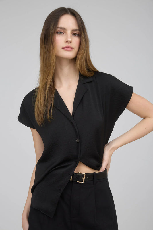 Malibu short sleeve button up shirt tw1301 black