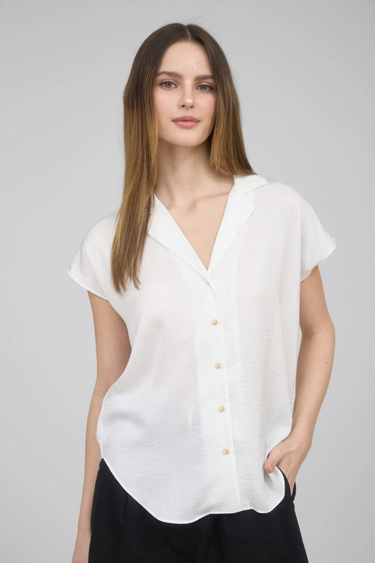Malibu short sleeve button up shirt tw1301 white