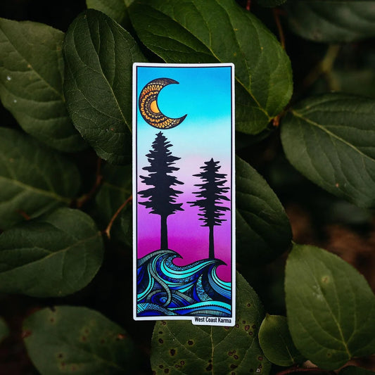 West Coast Karma Sunset Waves Sticker